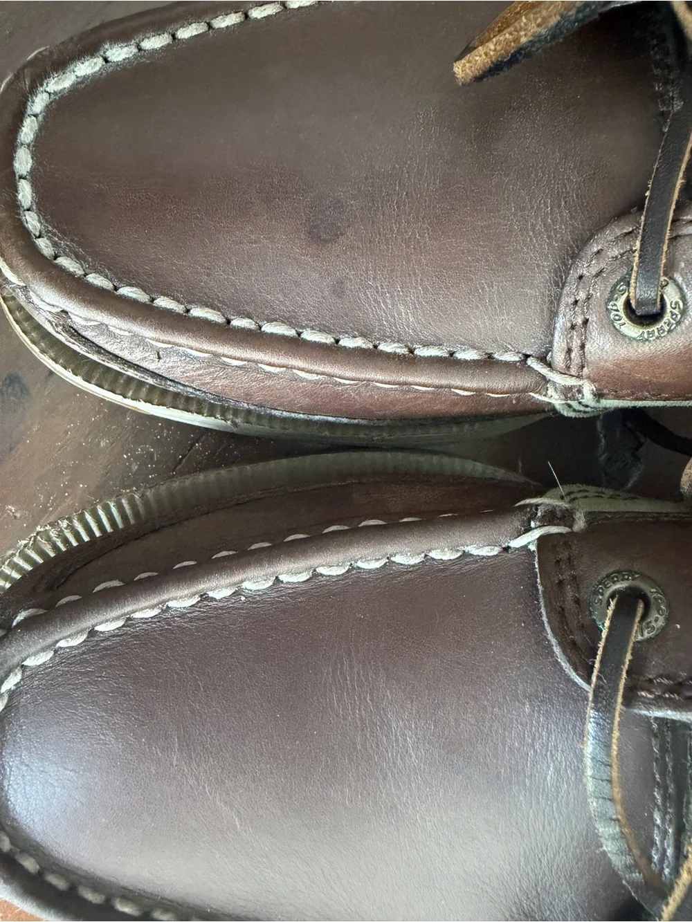 Sperry Top-Sider Men’s Brown Leather Moc Toe Boat Shoes Sz 8.5 Ivy League Preppy